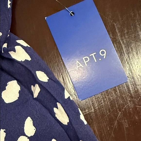 Apt 9 Elegant Navy and White Spotted Maxi Dress NWT Size S - Picture 3 of 6